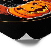 Poster Chapeau de sorcière de chat noir Halloween mignon (Coin)