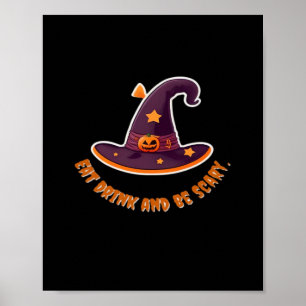 Poster Chapeau de Sorcière Magique pour la Fête des Boos