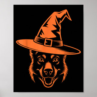 Poster Chapeau de sorcière pour chien de berger allemand