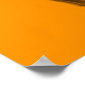 Poster Chapeau haut-de-forme crâne orange (Coin)