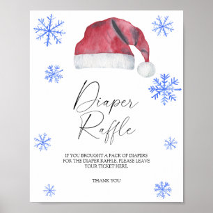 Poster chapeau santa de Noël - tombola de couche