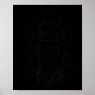 Poster Chapeaux noirs société halloween sorcière volant l