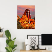 Poster "Chapelle de la Sainte Croix" "Art Sedona" (Bureau à domicile)