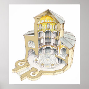 Poster Chapelle Palatine. Aachen. Allemagne