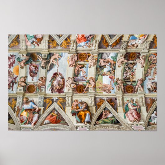 Poster Chapelle Sixtine Michelangelo - Vatican, Rome, Ita (Devant)
