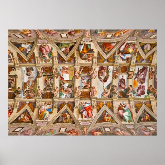 Poster Chapelle Sixtine Plafond par Michel-Ange (Devant)