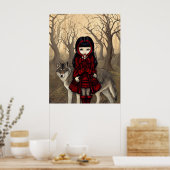 Poster Chaperon rouge en automne ART IMPRIMER loup gothiq (Cuisine)