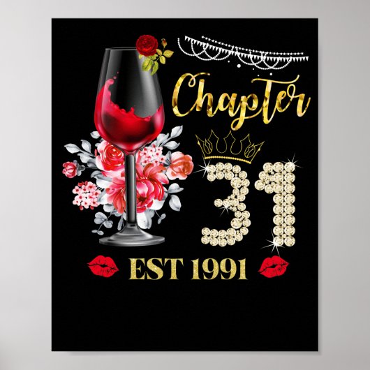 Poster Chapitre 31 ans EST 1991 31e anniversaire Rose rou (Devant)