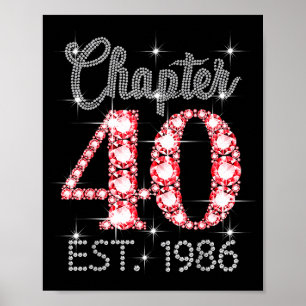 Poster Chapitre 40 Est 1986 Joyeux 40e Anniversaire Fille