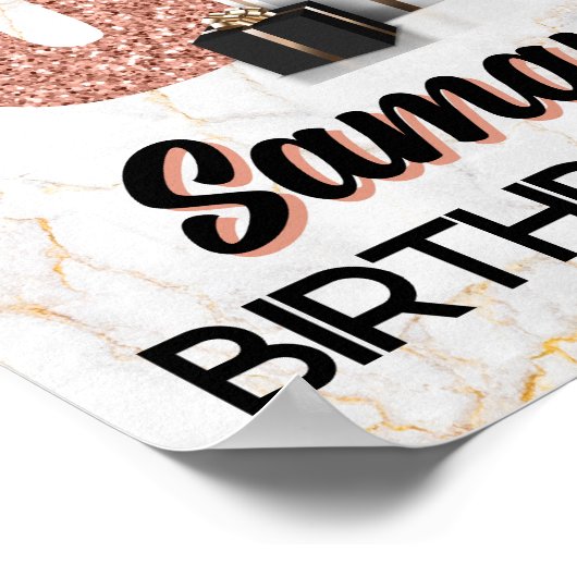 Poster Chapitre 60 Rose Or 60e anniversaire Elégant (Coin)