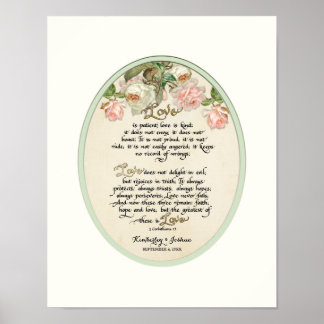Poster Chapitre Amour, 1 Corinthiens 13 Calligraphie