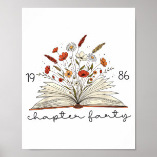 Poster Chapitre de vie Quarante 1986 Livre Floral 40e Ann