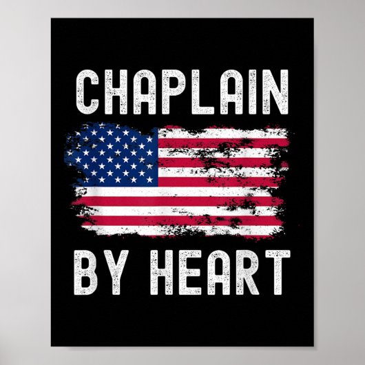 Poster Chaplain Usa Drapeau Profession Rétro Titre du tra (Devant)