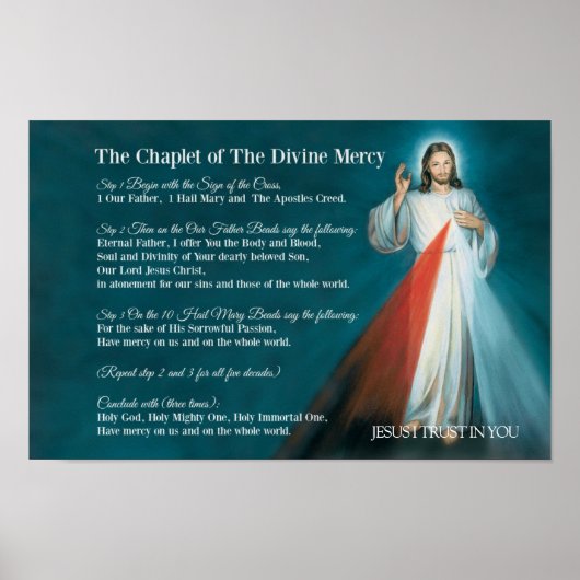 Poster CHAPLET de la prière DIVINE MERCY (Devant)