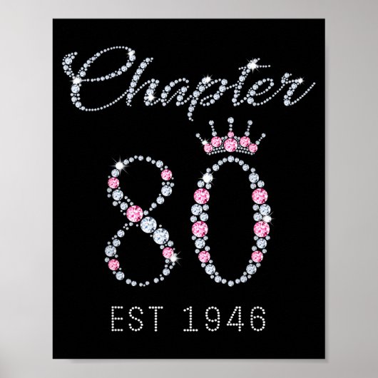 Poster Chapter 80 Est 1946 80th Birthday Tee Gift For Wom (Devant)