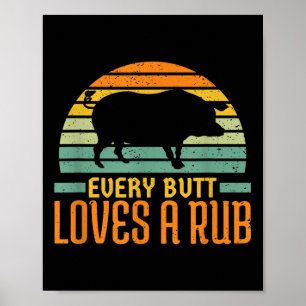 Poster Chaque Butt Aime Un Fruit Viande Porc Grill Bbq