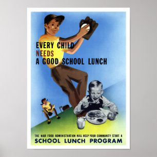 Poster Chaque enfant a besoin d'un bon repas scolaire