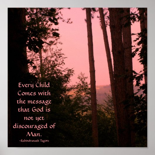 Poster Chaque enfant vient avec le message...Poster (Devant)