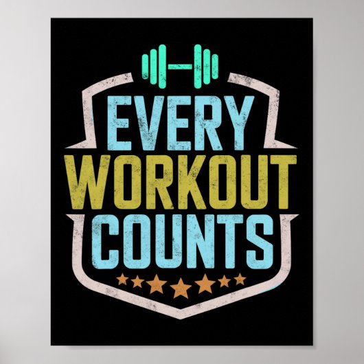 Poster Chaque Exercice Compte Drôle Sayings Gym Sayings M (Devant)