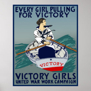 Poster Chaque Fille Tirant Pour La Victoire