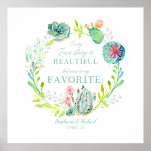 Poster Chaque histoire d'amour est belle Cactus Succulent
