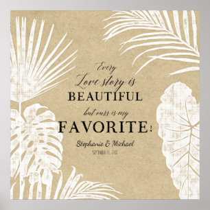 Poster Chaque histoire d'amour est de beaux Feuilles de f