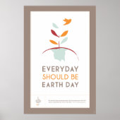 Poster Chaque jour devrait être Jour des terres - BROWN (Devant)