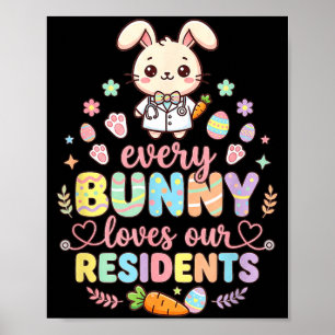 Poster Chaque lapin aime les résidents infirmière de Pâqu