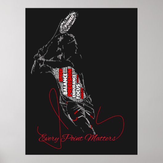 Poster Chaque Point Compte Typographie Tennis (Devant)