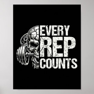 Poster Chaque Rep Compte Weightlifter Bodybuilding Bodybu