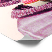 POSTER CHAR CHAR PINK ANTIQUE DES CYGNES ET CUPCAKES (Coin)