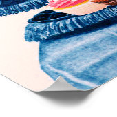 POSTER CHAR CHARGÉ DE CYGNE ROSE ANTIQUE ET CUPCAKES (Coin)