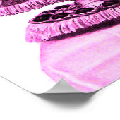 POSTER CHAR CHARGÉ DE CYGNE ROSE ANTIQUE ET CUPCAKES (Coin)