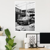 Poster Charbon du loup d'Ivoire | Wolfs et une voiture (Bureau à domicile)