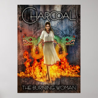 Poster Charbon : jeune fille