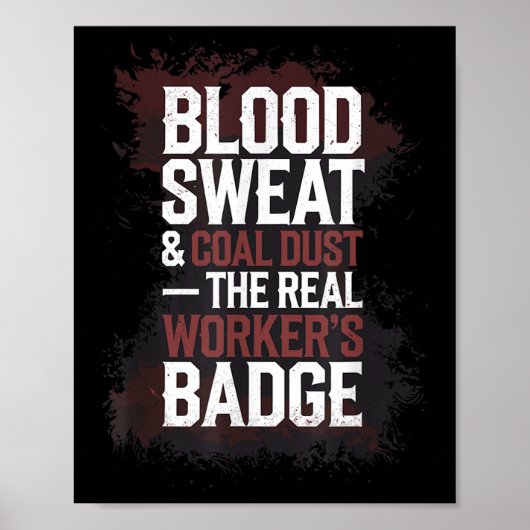 Poster Charbon Miner Mines souterraines Casquette dur Foo (Devant)