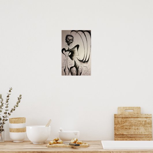 Poster charcoal drawing (Cuisine)