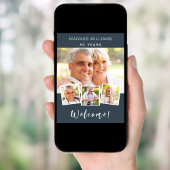 Poster Charcoal grey photo collage anniversaire fête bien