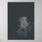 Poster Chardon écossais gris foncé Ar botanique minimalis (Devant)
