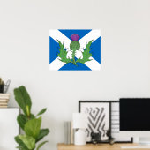 Poster Chardon et Saltire écossais (Bureau à domicile)