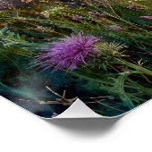 Poster Chardons roses de campagne (Coin)