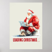 Poster Chargement Noël amusant Père Noël Design (Devant)