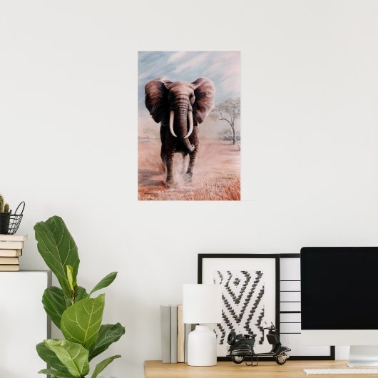 Poster Charger Elephant (Bureau à domicile)