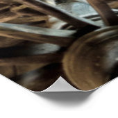 Poster Chariot couvert, roue de chariot en bois (Coin)