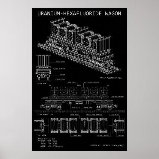 Poster Chariot de l'hexafluorure d'uranium PTW "Plan" (Devant)