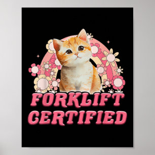 Poster Chariot élévateur Cat Certifié Drôle Pour Hommes F