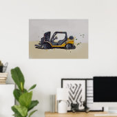 Poster Chariot élévateur d'entrepôt moderne (Bureau à domicile)