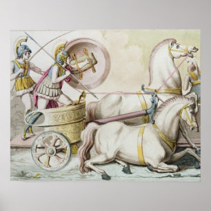Poster Charioteers romains, de 'Costumi dei Romani', engr