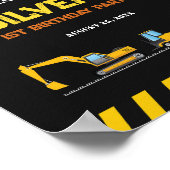 Poster Chariots de construction modifiables Signes de fêt (Coin)