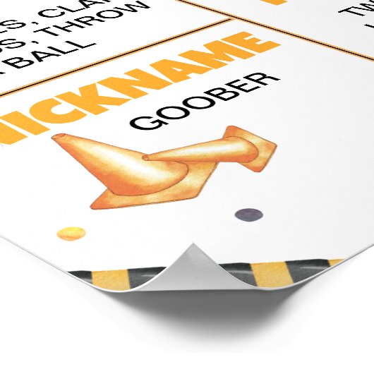 Poster Chariots de construction Signal de jalon d'anniver (Coin)